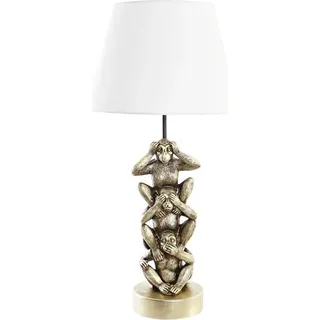 Tischlampe DKD Home Decor Gold Weiß Harz 220 V 50 W (30 x 30 x 61 cm)