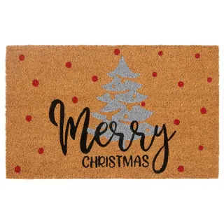 HANSE HOME Fußmatte »Kokos Silver Christmas Gifts, Türmatte« rechteckig 15 mm Höhe Schmutzfangmatte, Rutschfest, Outdoor, Weihnachten, Kokosmatte, Flur, braun