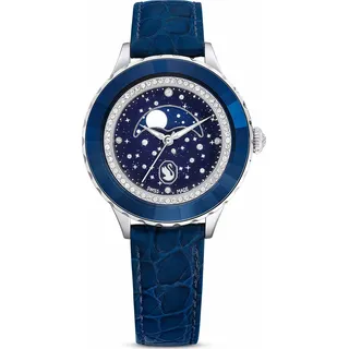 Swarovski Armbanduhr Damen Octea Moon blau Leder 5677494 - Blau