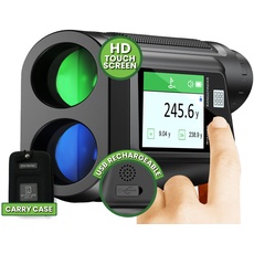 BAMAES Professioneller Golf-Entfernungsmesser mit HD-Touchscreen - 650 Yard Reichweite 6-fache Vergrößerung - Slope Mode - Flag Lock & Vibration - Fast Scan - USB aufladbar, Speicher, Lautsprecher