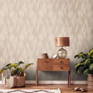 Livingwalls Travel Styles Vliestapete - Tapete mit Karomuster in Beige und Braun - skandinavische Wandtapete für verschiedene Räume in 10,05 m x 0,53 m