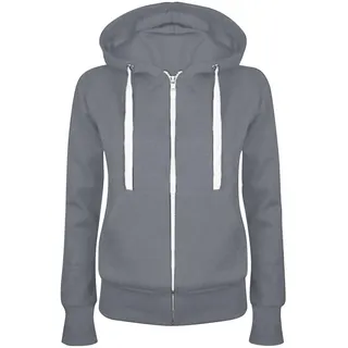 Masrin Sweatjacke Damen Full Zip Übergangsjacke Einfarbig Hoodie Sweatshirt Mantel Leicht taillierte College Jacke mit Kapuze Baumwolle Sportjacke Trainingsjacke Sweatshirtjacke Kapuzenjacke