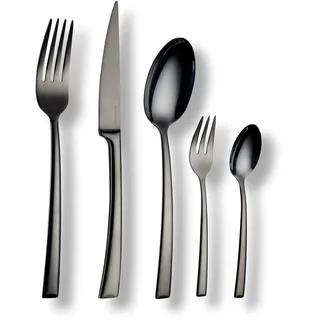Echtwerk EW-BS-3010S Tafelbesteck Avelino/Shiny-Black Edition, 30-teilig, für 6 Personen, Edelstahl 18/10-hochglänzend, Hochwertiges Besteck Set, inkl. Aufbewahrungs-Kassette, 18/10 Stahl, Schwarz