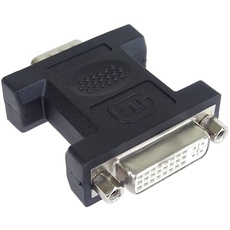 PremiumCord DVI auf VGA Adapter, VGA Stecker (15 polig) - DVI-I (24 + 5) Buchse, Vernickelt, Farbe schwarz