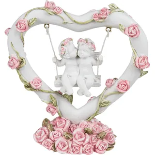 Out Of The Blue - Ornament, Polyresin, Putto, Valentinstag SG37517 (11 cm x 10 cm) (Pink) - Rosa
