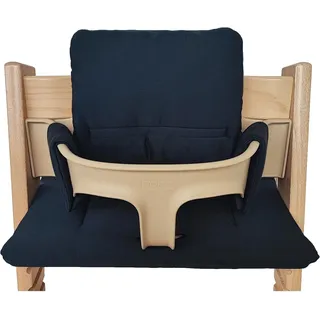 Shabany® Hochstuhl Sitzkissen 100% Bio Baumwolle | Classic Kissen Sitzbezug | Hochstuhlauflage | 2-teilig passend für Stokke Tripp Trapp Kinderhochstuhl |maschinenwaschbar | einfache Befestigung