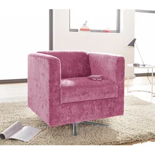 Home Affaire Cocktailsessel Bob Polyester 72 x 71 x 75 cm Rosa drehbar mit Sternfuß