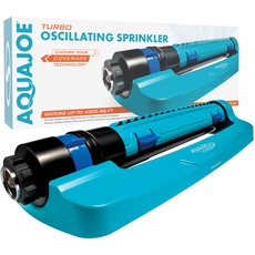 Aqua Joe SJI-TLS18 3-Wege-Turbo-Oszillations-Rasensprenger mit Bereich, Breite, Durchflussregelung (Verpackung kann variieren)