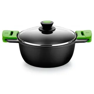 BRA A400328, Auflaufform, Rund, Aluminium, Gas, Induktion, Schwarz, Silikon - Schwarz
