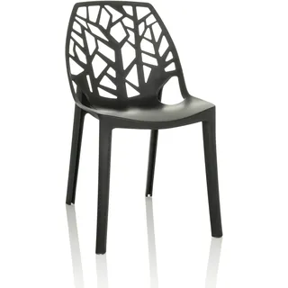 HJH Office Schalenstuhl ARTIFO TRI Kunststoff Schwarz
