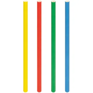 Trinkhalme aus Papier extra dick, bunt O10mm 21cm, 50 Stk.