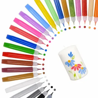 Esoes 24 Stück Wachsstifte für Kerzen Kerzenstifte10 ml Kerzenstifte Candle Pen Tassen Bemalen, Keramik Bemalen set Dekorieren & Gestalten für Kerzen DlY