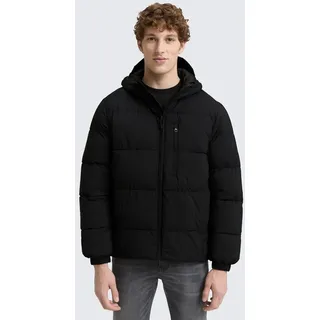 Tom Tailor Herren 1046901 Lightweight Pufferjacke mit Kapuze, BLACK, XL
