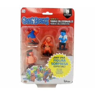 Bizak Gang Beasts, 64114020-3 Figuren in Blisterpackung, Spiderman-Kostüm, Sammelfiguren (64114020), 5 Stück