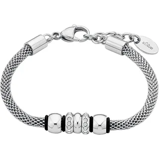 s.Oliver Armband mit Kristallen von Swarovski Edelstahl schwarz 18-21 cm
