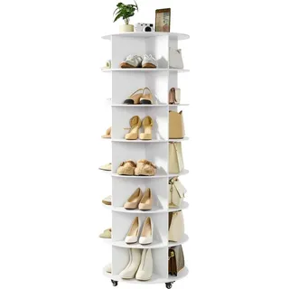 Vevor Schuhregal 59,8 x 59,8 x 167 cm drehbar / weiß