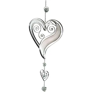 formano Fensterdeko Hänger Weiß/Silber hängend Herz 52 cm Fensterschmuck