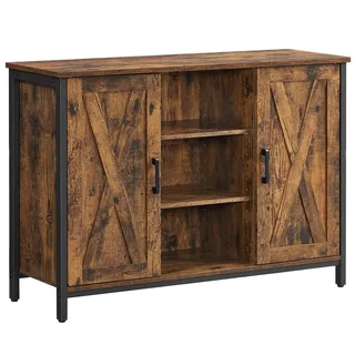 VASAGLE Sideboard 100 x 70 x 35 cm Vintagebraun / Schwarz