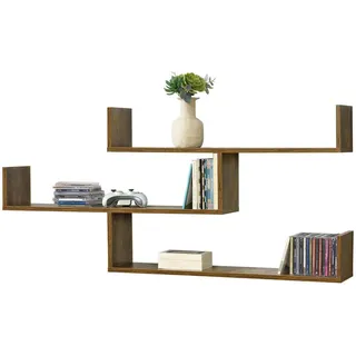 [en.casa] Wandregal Grimstad 119 x 18 x 55 cm Braun