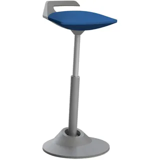 Aeris Bürohocker , Blau, Grau , Metall, Textil , Uni , Säule, rund , 38x51-84x38 cm , Made in Germany , Büromöbel, Bürostühle, Bürohocker
