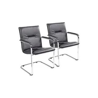 Nowy Styl Besucherstühle Rumba RUMBA CHROM V14N schwarz Kunstleder, 2 St.