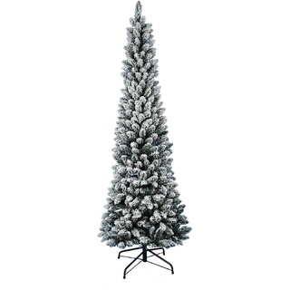 Weihnachtsbaum schmal, schneebedeckte Kiefer, 180 cm, superfult, realistisch, Öffnung Regenschirm, 66 cm Durchmesser (schneebedeckt)