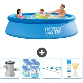 Intex runder aufblasbarer Easy Set-Schwimmpool – 305 x 76 cm – Blau – inklusive Pumpe Filter - Reinigungskit - Teststreifen
