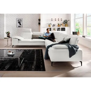 W.SCHILLIG Ecksofa "valentinoo, Designsofa, elegant und bequem, L-Form" mit Sitztiefenverstellung, Breite 318 cm, weiß z73