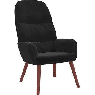 vidaXL Relaxsessel Schwarz Samt 70 x 98 x 77 cm Schwarz mit Rollen