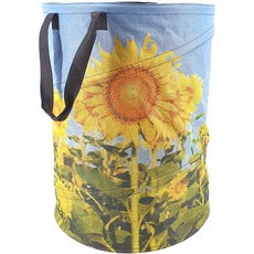 TerCasa® Großer Pop-Up Sack Sonnenblume zur Verwendung als Gartensack Wäschesack Wäschekorb Spielzeugkorb 100l für Haushalt, Kinderzimmer und Garten (1 Stück)