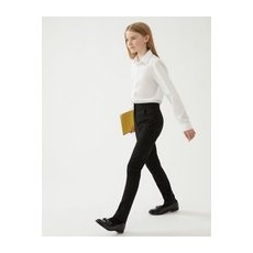 Girls M&S Collection Girls High Waist Skinny School Trousers (9-18Yrs) - Black, Black - 14-15