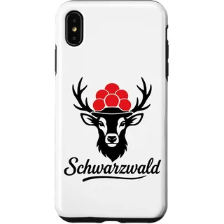 Hülle für iPhone XS Max Schwarzwald Hirschgeweih Bollenhut Heimat Hirschkopf