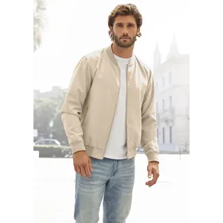 Bomberjacke JOHN DEVIN "/ Blouson mit Rippkragen", Herren, Gr. L (52/54), beige, Web, Obermaterial: 100% Polyester. Futter: 100% Polyester, unifarben, regular fit hüftlang, Rundhals, 2-Naht-Ärmel Rippbündchen, Jacken Bomberjacke, Pilotenjacke / Übergangsjacke mit Innentasche, regular fit, Topseller