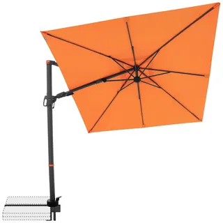 Doppler Ampelschirm , Orange , Metall, Textil , 210x210 cm , 360° drehbar, höhenverstellbar, stabile Strebegelenke, UV-beständig, wetterbeständig , Sonnenschutz, Sonnenschirme
