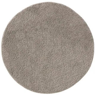 benuta Hochflorteppich Soho Hellgrau ø 80 cm rund , Kunststoff , Beton Optik , Rund , 80x80 cm , Oeko-Tex® Standard 100 , pflegeleicht , Teppiche und Böden, Teppiche, Hochflorteppiche & Shaggys