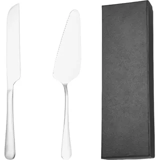 INF Silbernes Kuchenmesser-Pizzaschaufel-Set - Silber