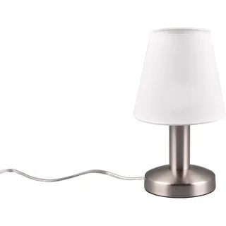 Trio Nachttischlampe Mats II Nickel Matt-Weiß Ø 14 cm x 24 cm