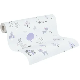 ascreation Little Love Vliestapete 26 cm x 10 m 381171 grau/lila/schwarz/weiß