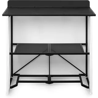 Vonyx DBF105 DJ Pult Booth Tisch Faltbar mit Tasche 1m | Schwarze/Weiße Front, 25kg Traglast, Perforiertes Alu, Multifunktionstisch, Klappbar, Zubehör