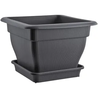 Pflanzkübel XXL Pflanztopf groß 60x60 Blumentopf Außen Blumenkübel Innen Grau