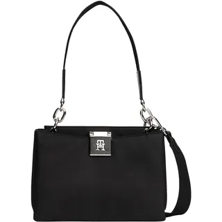 TOMMY HILFIGER Damen TH HER MED SATCHEL NYLON SV AW0AW18200 Umhängetasche, Schwarz (Black), Einheitsgröße, Schwarz (Schwarz), One Size