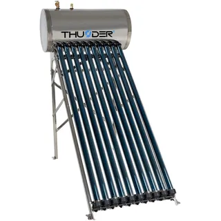 THUNDER Vakuumröhren Solarkollektor Heat Pipe 100 l 10 Röhren Solar Warmwasserbereiter Edelstahl SUS304 Warmwasserspeicher Solarsystem