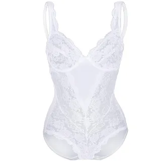 Sassa Damen Body 00904, Einfarbig, Gr. 85D, Weiß (Weiß 00100), 42