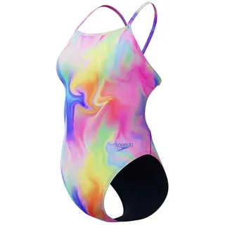 Speedo Printed V-back Badeanzug - Hula Blend / Flare Pink - UK 30