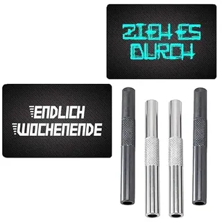 M&M Smartek 4X Alu-Röhrchen 70 mm & Carbon-Look Karte | Mehrere Aluminiumröhrchen und Carbon-Look Karten im EC-Format; kompakt zusammengestellt für Tasche und Etui.