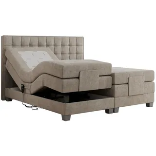 MKS Boxspringbett 200 x 200 cm H3 Beige