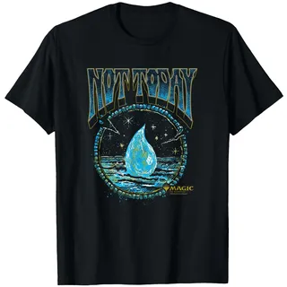 Magic: The Gathering Not Today Blue Mana Artistic Portrait T-Shirt, Herren, Schwarz, L