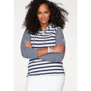 KangaROOS Kapuzenshirt Gestreift Marine/Weiß 48/50