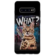 Hülle für Galaxy S10+ Halloween Katze Messer Design Witzige Tier Katzen