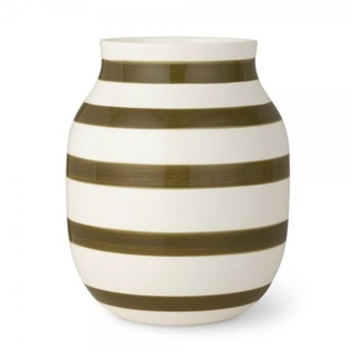 Kähler Design Vase Omaggio Olivgrün aus Keramik hergestellt, Farbe: Olivgrün, EIN Design-Klassiker, Maße (HxØ): 20 x 16,5 cm, 690309